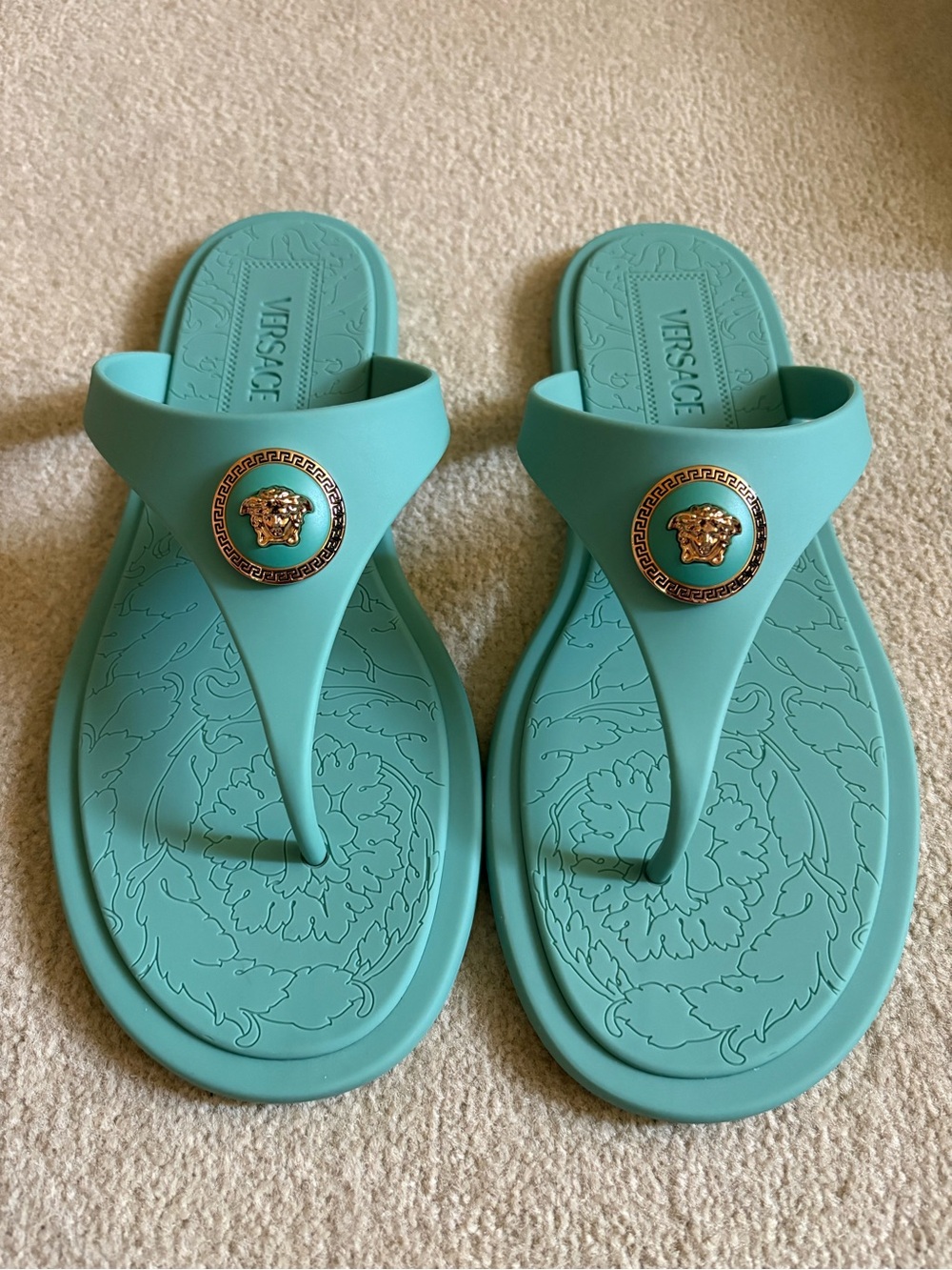 VERSACE Medusa Thong Gomma Slides size 38
